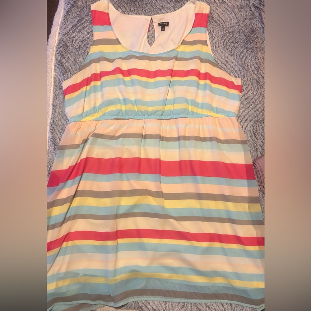 Torrid Plus Size  Multicolor Striped Midi Dress